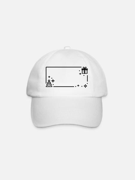 Weihnachtlicher Rahmen - Baseballkappe - Weiß/Weiß