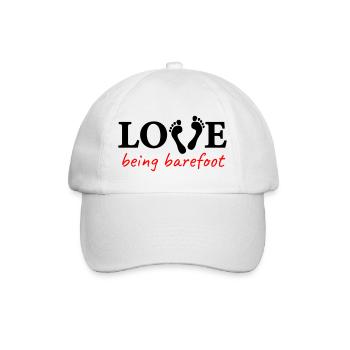 love being barefoot Version 2 - es lieben, barfuß - Baseballkappe - Weiß/Weiß - Vorne