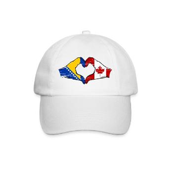 Bosnien Kanada Flagge Hände Herzform used - Baseballkappe - Weiß/Weiß - Vorne