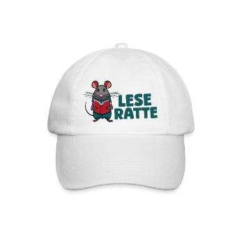 Leseratte - Baseballkappe - Weiß/Weiß - Vorne