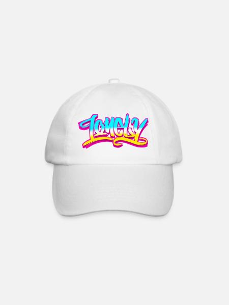 Lonely Sad Aesthetic Graffiti Lettering Handstyl - Baseballkappe - Weiß/Weiß