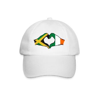 Jamaika Irland Hände Herzform - Baseballkappe - Weiß/Weiß - Vorne