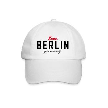 Berlin Deutschland Fan Flagge Design T Shirt - Baseballkappe - Weiß/Weiß - Vorne