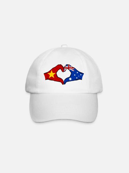 Vietnam Australien Flagge Hände Herzform - Baseballkappe - Weiß/Weiß
