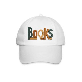 Buchstaben als Bücher Typografie - Baseballkappe - Weiß/Weiß - Vorne