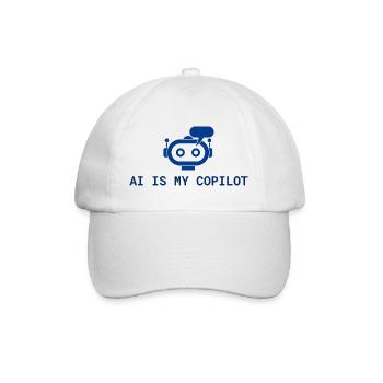 AI is My Copilot - Tech-KI-Design in Blau - Baseballkappe - Weiß/Weiß - Vorne