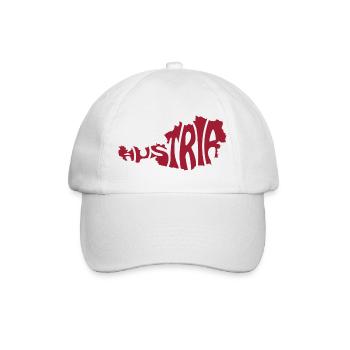 Österreich Landkarte Künstlerische Typografie Gestaltung - Baseballkappe - Weiß/Weiß - Vorne