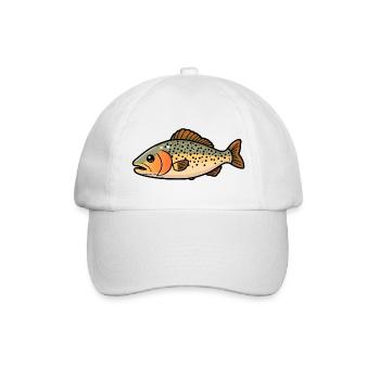 Forelle Fisch - Baseballkappe - Weiß/Weiß - Vorne