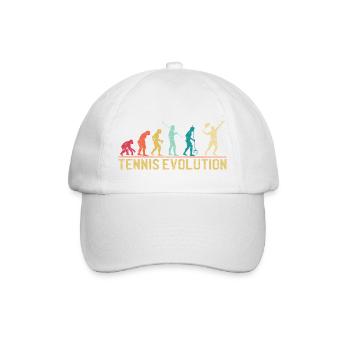 Tennis Evolution Evolution Grafikdesign - Baseballkappe - Weiß/Weiß - Vorne