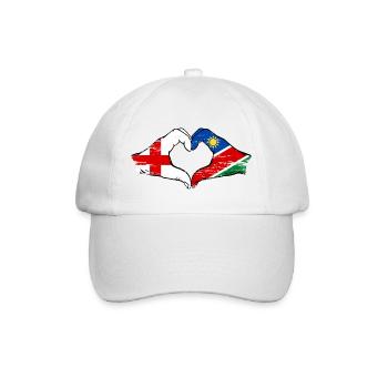 England Namibia Flagge Hände Herz - Baseballkappe - Weiß/Weiß - Vorne