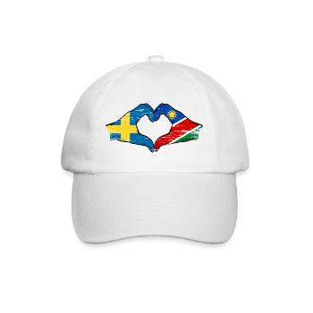 Schweden Nairobi Flagge Herz Hände - Baseballkappe - Weiß/Weiß - Vorne
