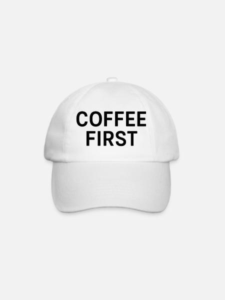 Kaffeepause Motiv Druck - Baseballkappe - Weiß/Weiß