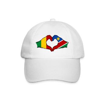 Mali Nairobi Flagge Hände Herz - Baseballkappe - Weiß/Weiß - Vorne