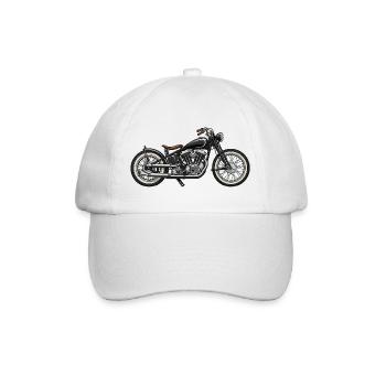 Vintage Cruiser Motorrad Design - Baseballkappe - Weiß/Weiß - Vorne