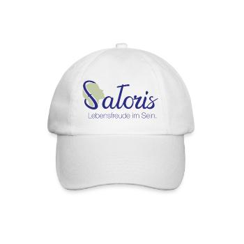 Satoris-Logo, die Marke für bewusste Menschen - Baseballkappe - Weiß/Weiß - Vorne