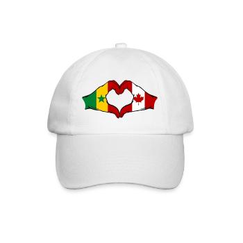 Herz aus Senegal und Kanada Flaggen - Baseballkappe - Weiß/Weiß - Vorne