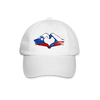 Slowenien Tschechien Flagge Hände used - Baseballkappe - Weiß/Weiß - Vorne