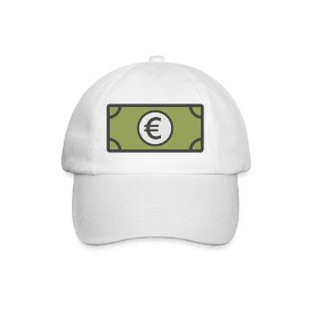 Euro Geldschein | Geld, Finanzen & Währung - Baseballkappe - Weiß/Weiß - Vorne