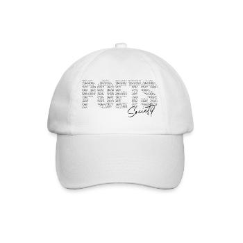 Poets Society – Lyrik Statement Art - Baseballkappe - Weiß/Weiß - Vorne