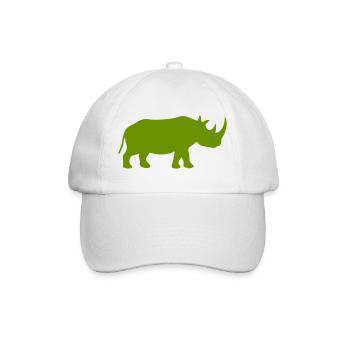  Nashorn Silhouette - Baseballkappe - Weiß/Weiß - Vorne