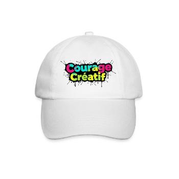 Courage Créatif Bunte Typografie - Baseballkappe - Weiß/Weiß - Vorne