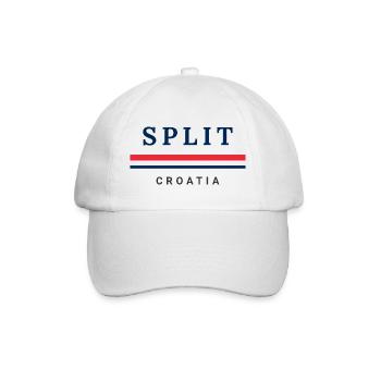 Stadt Split, Kroatien - Baseballkappe - Weiß/Weiß - Vorne