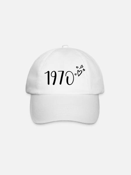 1970 - Baseballkappe - Weiß/Weiß