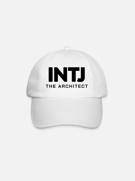 INTJ – The Architect | Minimalistisches Design - Baseballkappe - Weiß/Weiß