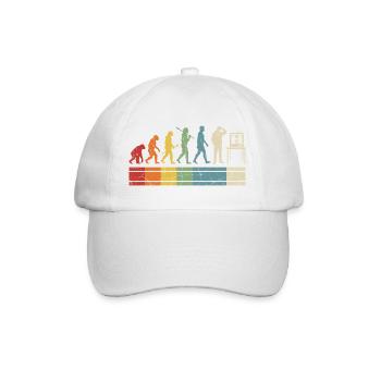 3D Druck Evolution – Vintage Maker Design - Baseballkappe - Weiß/Weiß - Vorne