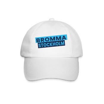 Bromma-Stockholm-Wortzeichen - Baseballkappe - Weiß/Weiß - Vorne