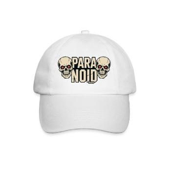 Paranoid Totenkopf Schädel Duo - Baseballkappe - Weiß/Weiß - Vorne