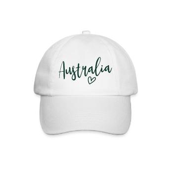 Australien Herz Frauenliebe Australien - Baseballkappe - Weiß/Weiß - Vorne
