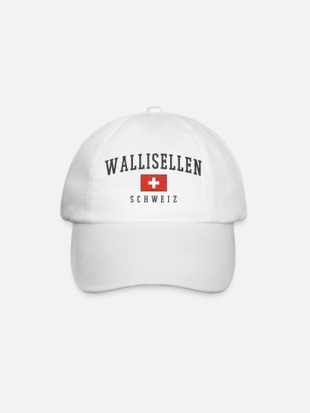 Wallisellen Schweiz Emblem mit Schweizer Flagge - Baseballkappe - Weiß/Weiß