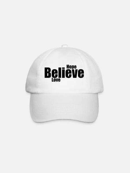 Glauben Liebe und Hoffnung Typo-Design - Baseballkappe - Weiß/Weiß