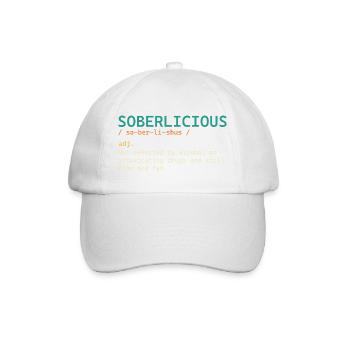 Soberlicious Definition Lustige nüchterne Genesung AA - Baseballkappe - Weiß/Weiß - Vorne
