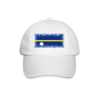 Land Nauru - Baseballkappe - Weiß/Weiß - Vorne