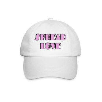 Spread Love Typografie - Baseballkappe - Weiß/Weiß - Vorne