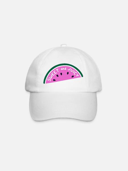 Sweet and Juicy Watermelon Shirt Cute Summer Fruit - Baseballkappe - Weiß/Weiß