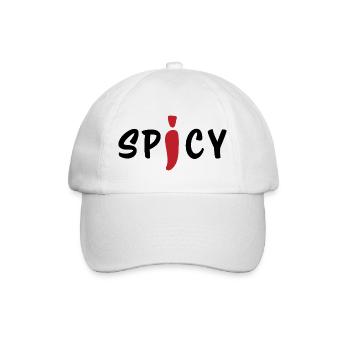 Scharfer Chili Pepper Bold Minimalistisches Food-Design - Baseballkappe - Weiß/Weiß - Vorne