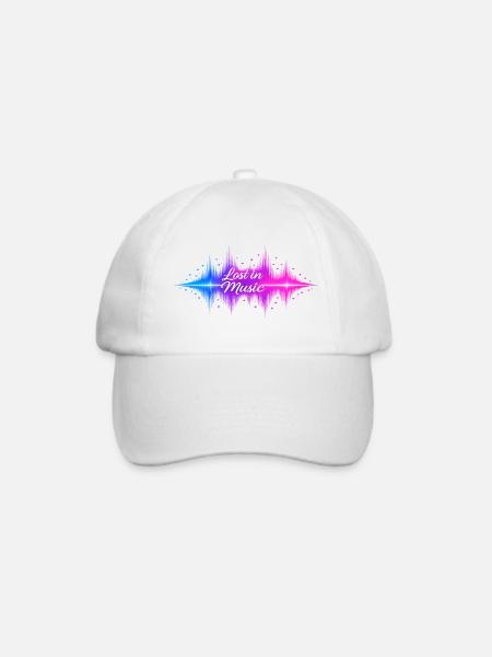 Verloren in Musik Neonwelle - Baseballkappe - Weiß/Weiß