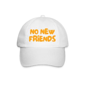 Keine neuen Freunde - Baseballkappe - Weiß/Weiß - Vorne