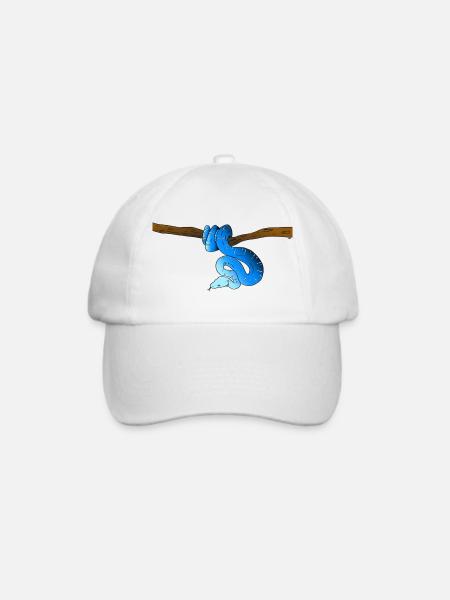 Blaue Schlange - Baseballkappe - Weiß/Weiß
