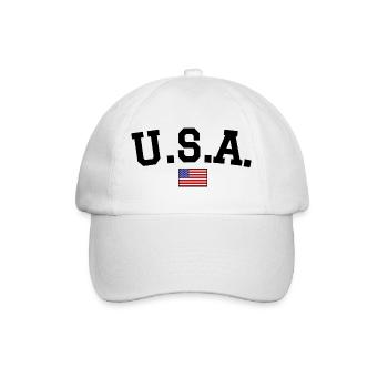 USA Flagge Design Schwarz - Baseballkappe - Weiß/Weiß - Vorne