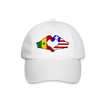 Senegal_Liberia_Flagge_Haende_Herzform - Baseballkappe - Weiß/Weiß - Vorne
