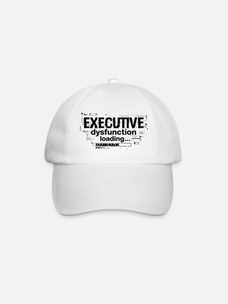 Executive Dysfunction Loading ADHD Humor Design - Baseballkappe - Weiß/Weiß