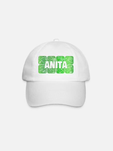 Maedchenname Anita - Baseballkappe - Weiß/Weiß