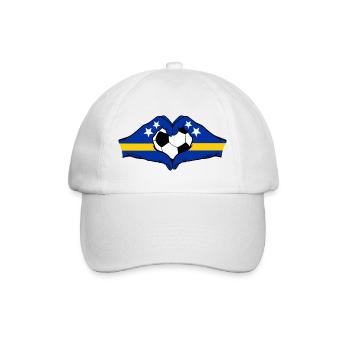 Curacao Flagge Hände Herzform - Baseballkappe - Weiß/Weiß - Vorne