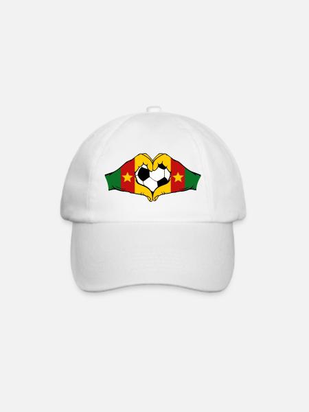 Kamerun Flagge Hände Herzform - Baseballkappe - Weiß/Weiß