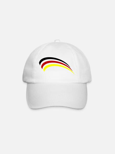 Deutschland Fahne Design - Baseballkappe - Weiß/Weiß