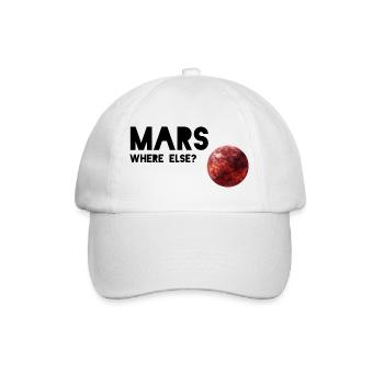 Mars Wo sonst: Design des roten Planeten - Baseballkappe - Weiß/Weiß - Vorne